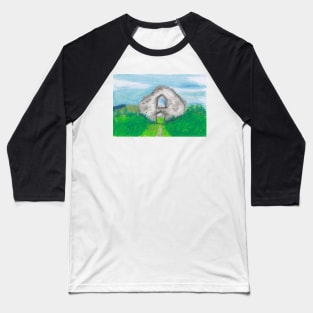 Hen Eglwys, Chapel on the Hill - Pastel Drawing Baseball T-Shirt